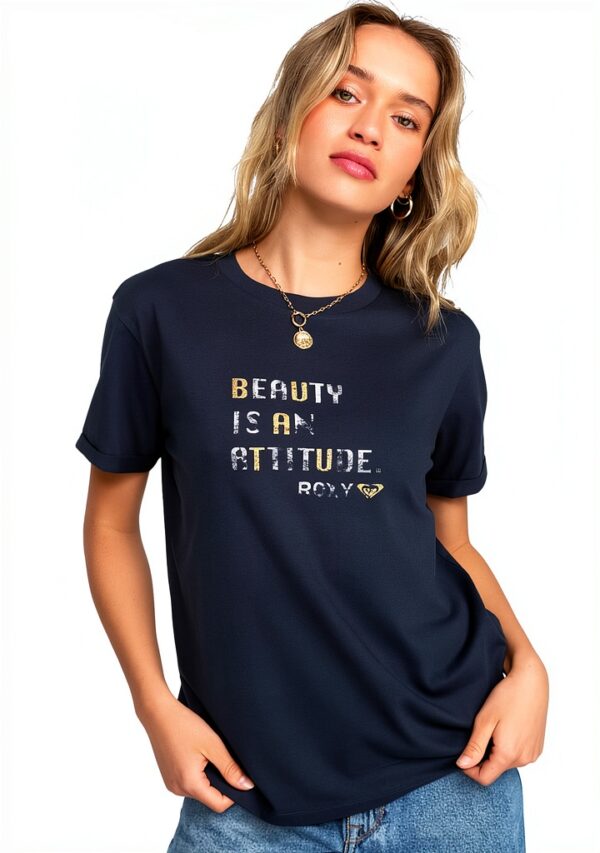 Roxy Womens Cotton T-Shirt Regular Fit Rolled Sleeves