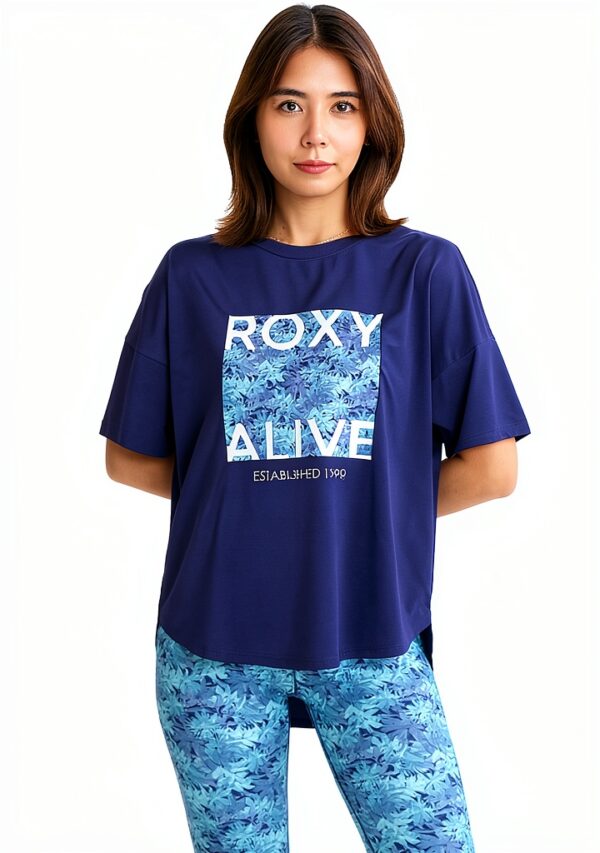 Roxy Womens Quick Dry T-Shirt UV Protection Navy Black White